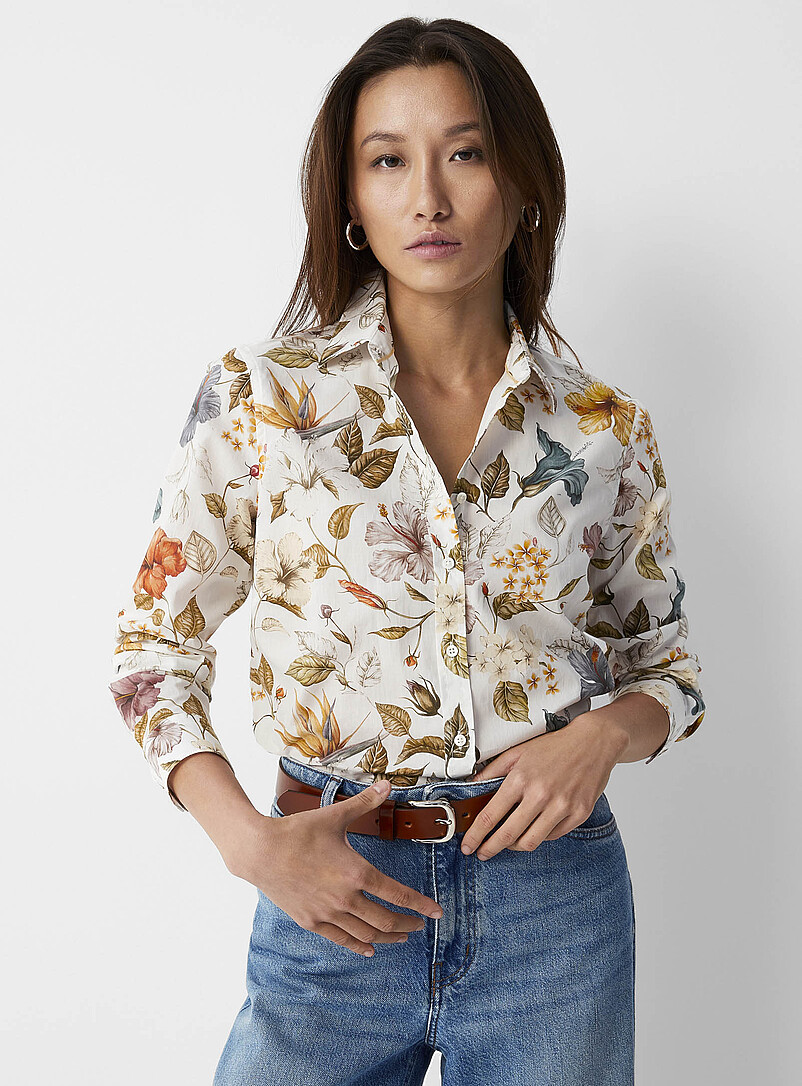 Contemporaine: La chemise en fleurs <b>Faite d'un tissu Liberty Fabric</b> Rose &agrave; motif pour femme