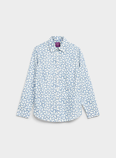 Contemporaine: La chemise en fleurs <b>Faite d'un tissu Liberty Fabric</b> Bleu &agrave; motifs pour femme