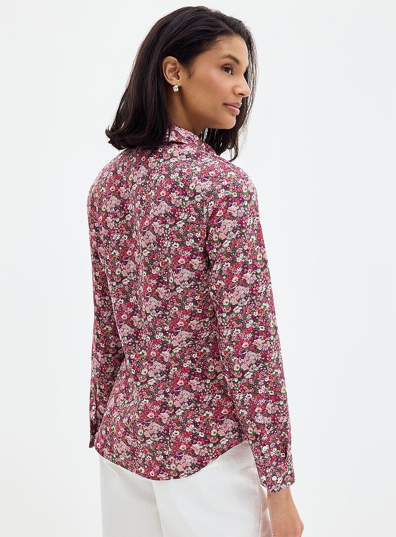 Contemporaine Indigo/Dark Blue Blooming print shirt <b>Made with Liberty Fabric</b> for women