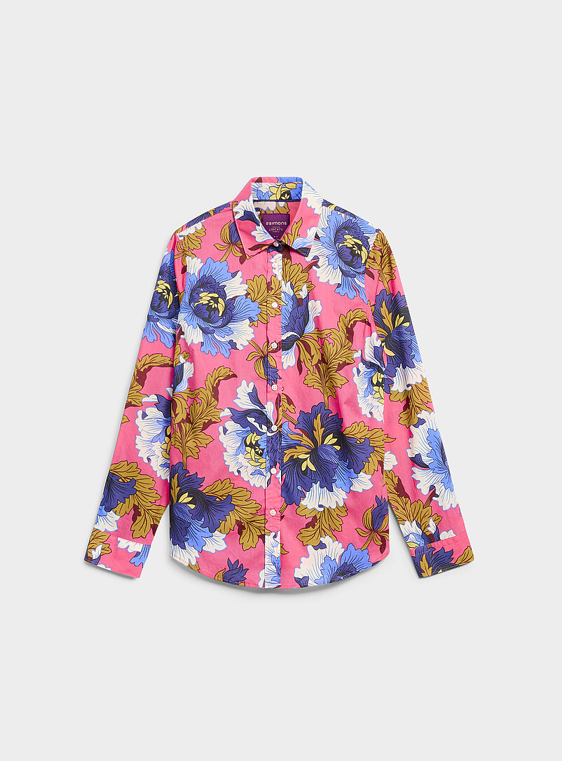Contemporaine: La chemise en fleurs <b>Faite d'un tissu Liberty Fabric</b> Rose &agrave; motif pour femme