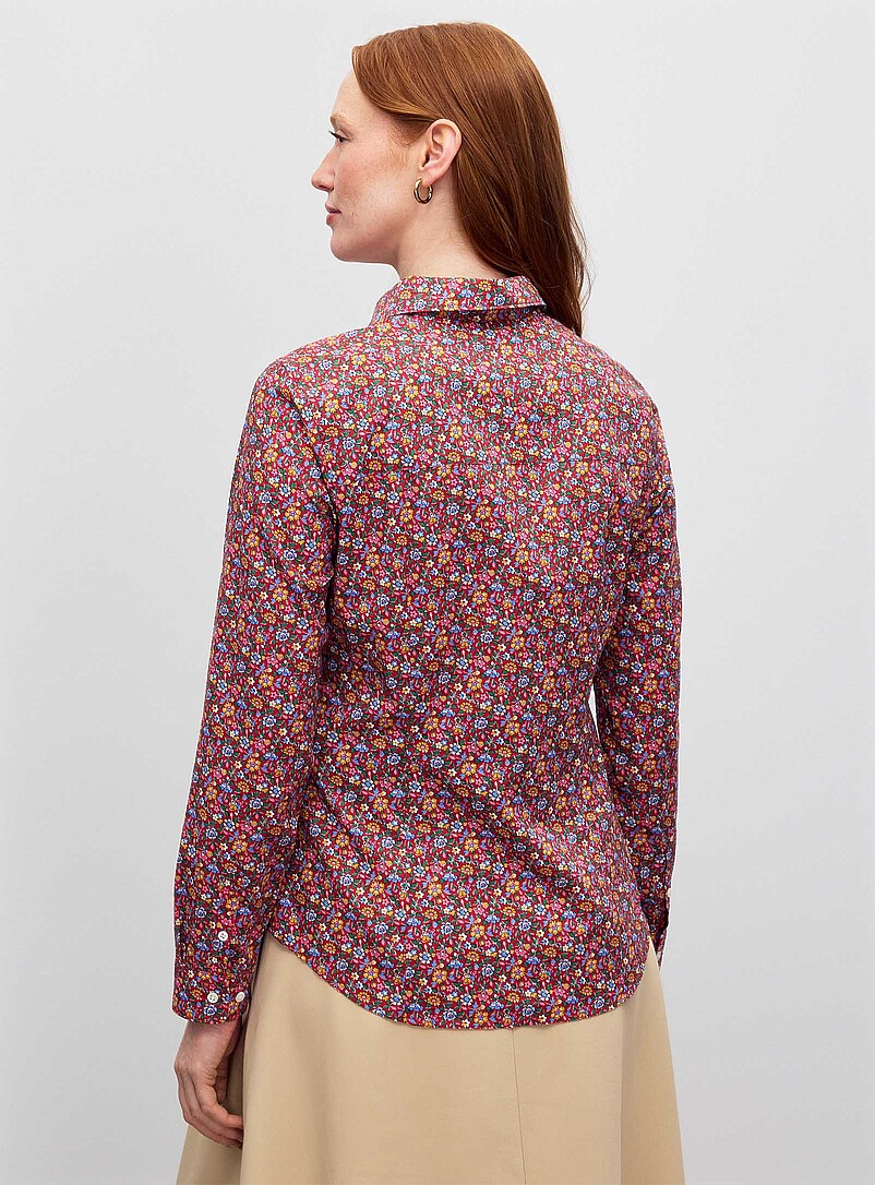 Contemporaine Indigo/Dark Blue Blooming print shirt <b>Made with Liberty Fabric</b> for women