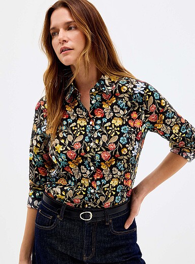 Contemporaine: La chemise en fleurs <b>Faite d'un tissu Liberty Fabric</b> Assorti pour femme