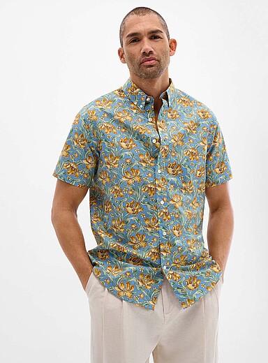 La chemise floraison trac&eacute;e Coupe confort <b>Faite d'un tissu Liberty Fabric</b>
