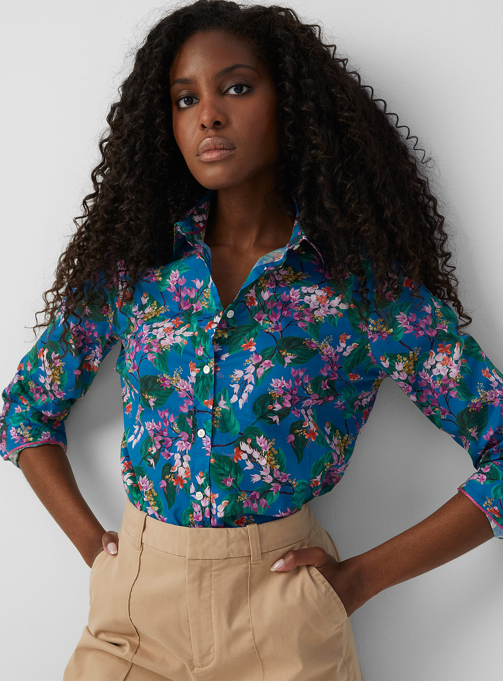 Contemporaine Silky Blooming Shirt Made With Liberty Fabric In Assorted