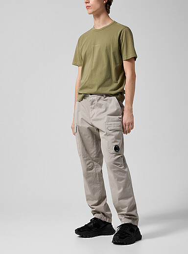 C.P. Company Grey Cotton gabardine cargo pant for men