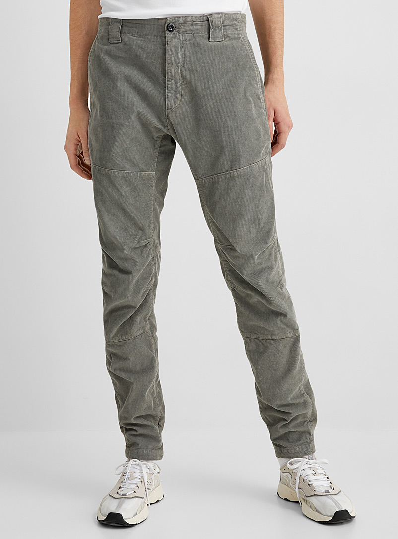 C.P. Company Grey Stretch corduroy pant for men