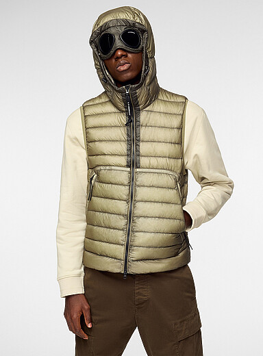 C.P. Company Sage  Sewn-in lenses puffer vest for men