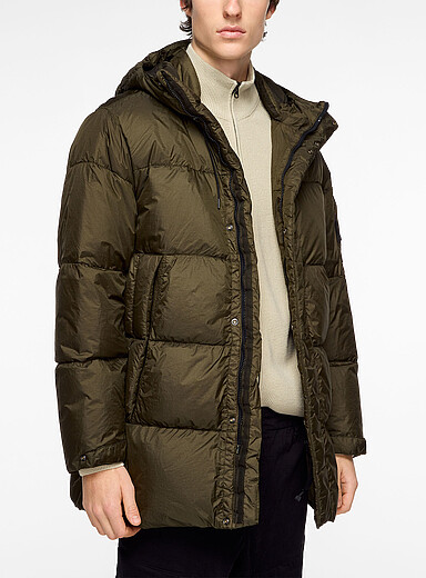 C.P. Company: Le parka matelass&eacute; mi-long Vert fonc&eacute; - Mousse pour homme