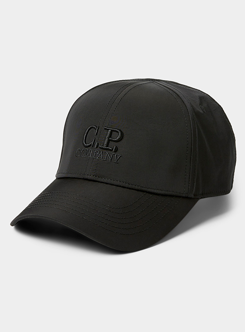 C.P. Company Black Embossed logo cap for men