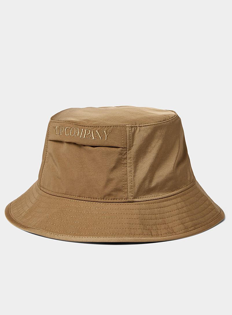 C.P. Company Cream Beige Chrome embroidered signature hat for men