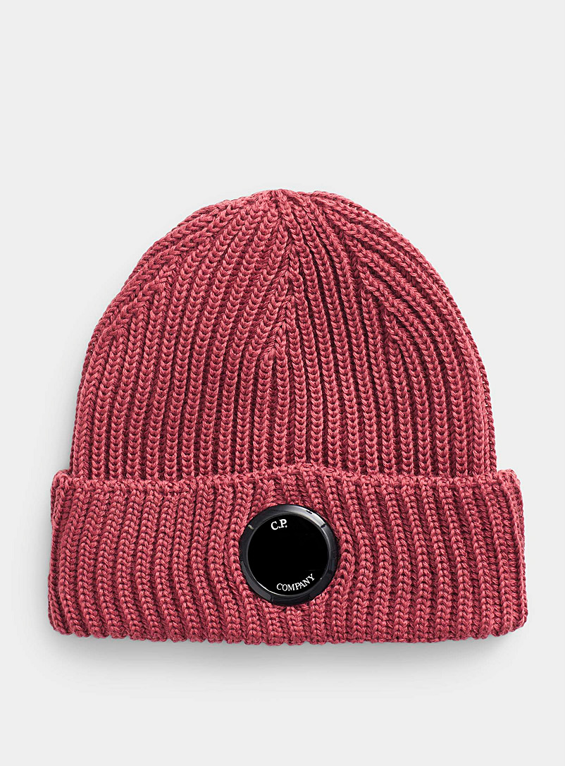 C.P. Company Red Signature lens cuffed tuque for men