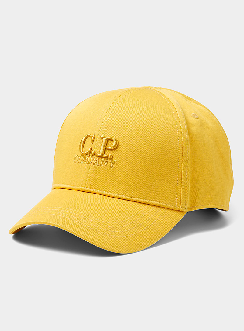 C.P. Company Golden Yellow Embroidered logo cotton cap for men