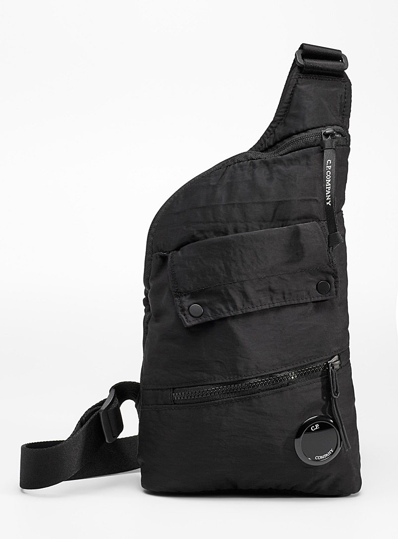 C.P. Company Black Asymmetric shoulder bag for men