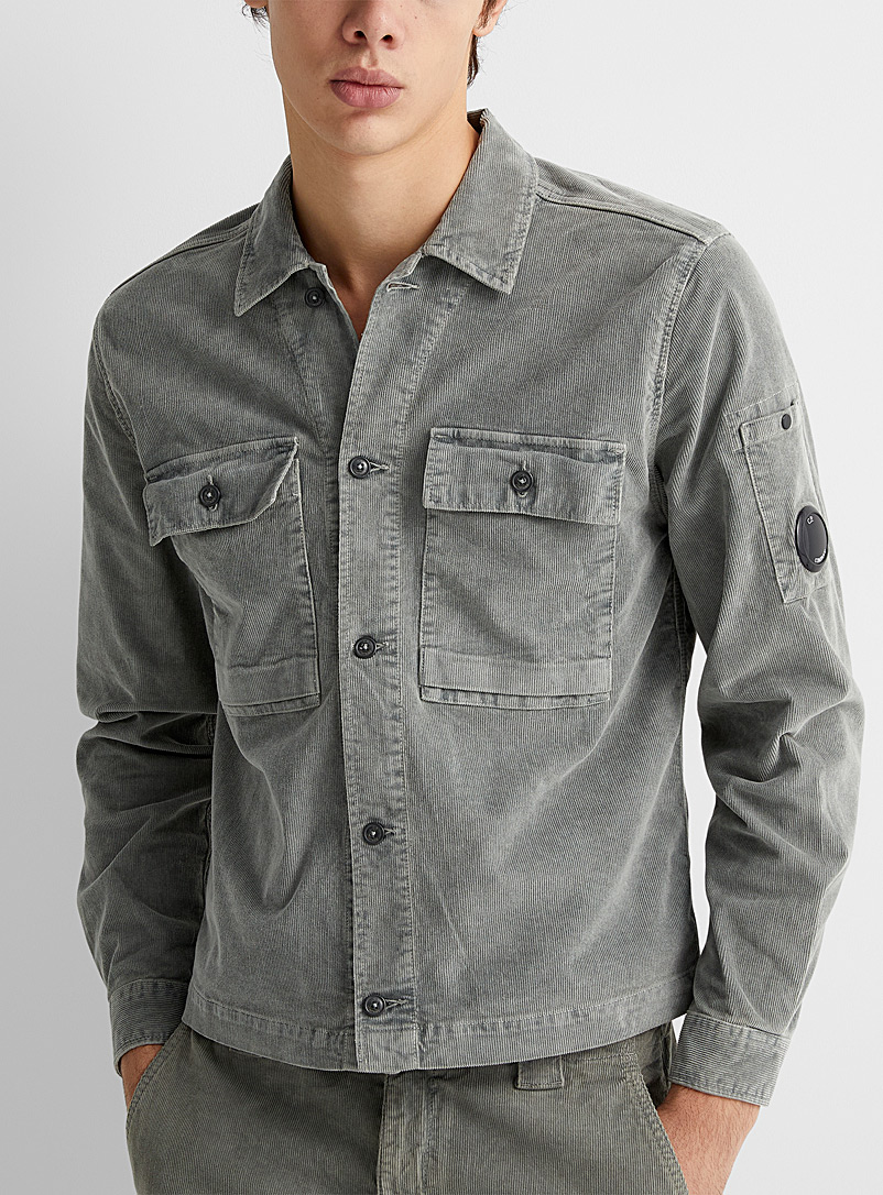 C.P. Company Grey Utilitarian corduroy shirt for men