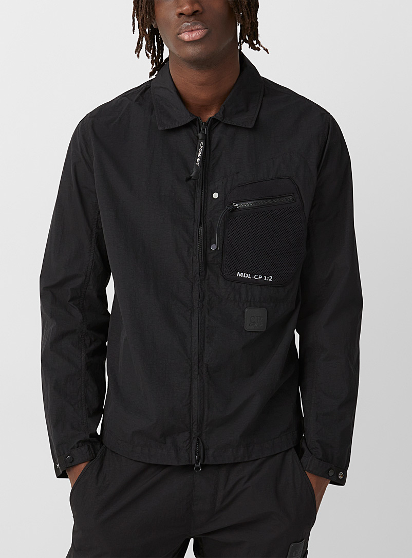 C.P. Company Black Flatt Nylon overshirt for men