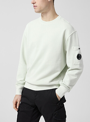 C.P. Company Baby Blue Signature lens crew-neck sweater for men