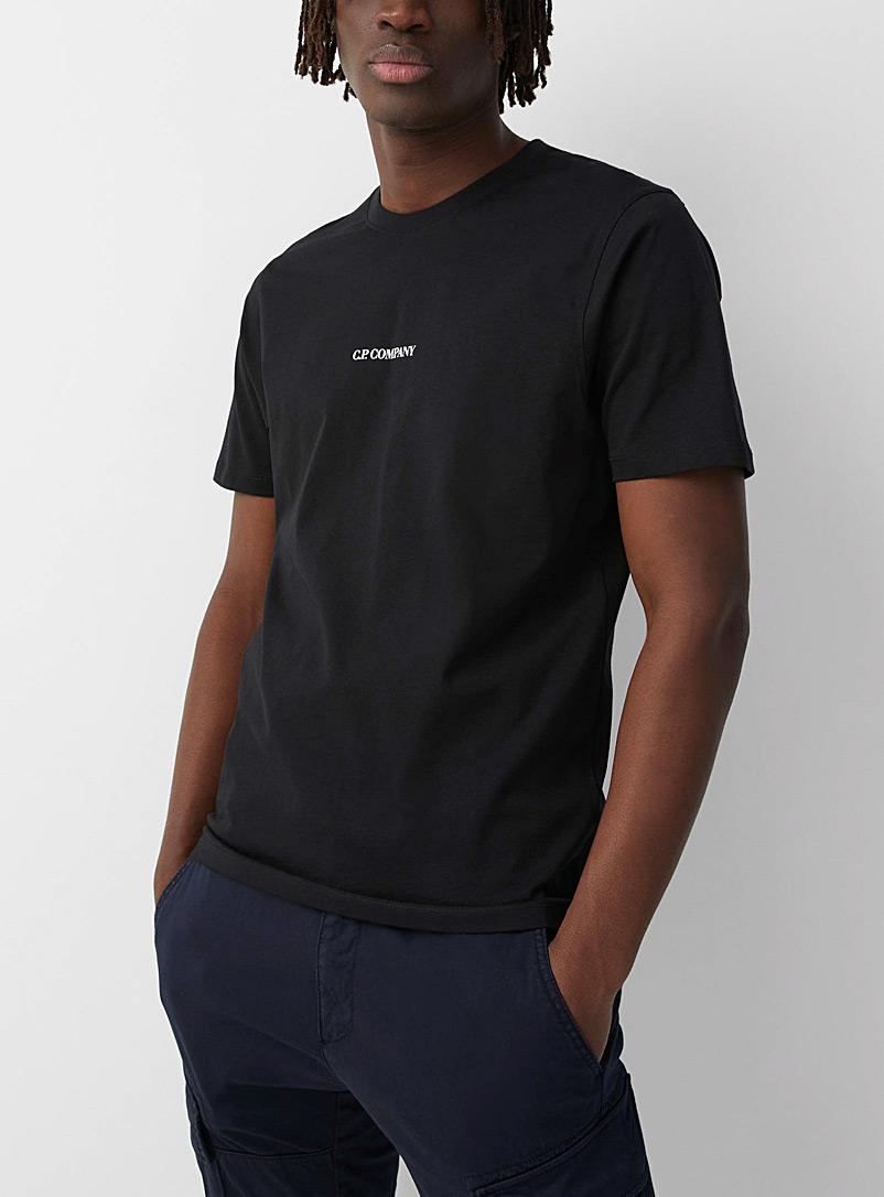 C.P. Company Black Jersey compact centred logo T-shirt for men