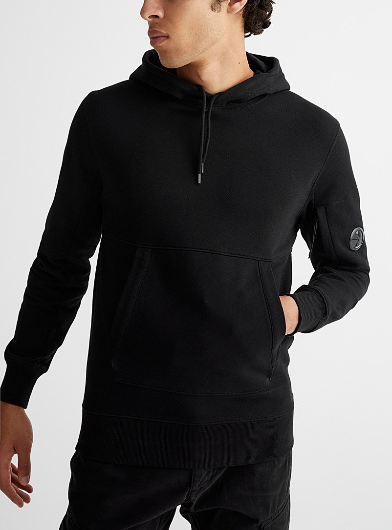 C.P. Company Black Terry underside hoodie for men