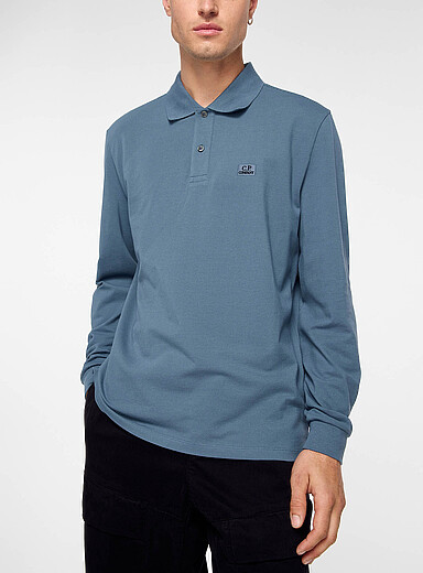 C.P. Company Teal Teal long-sleeve polo shirt for men