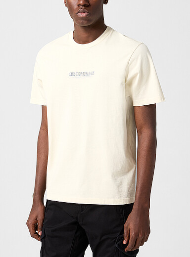 C.P. Company Ivory Faded effect logo T-shirt for men