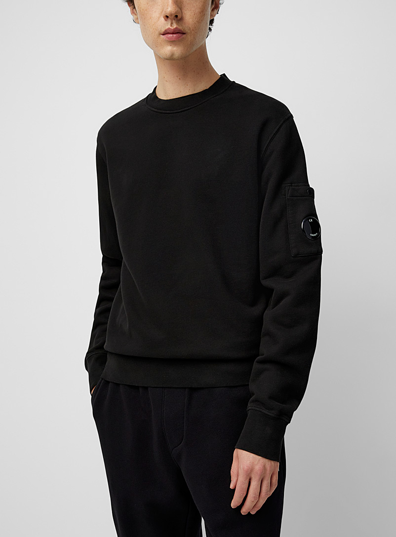 C.P. Company Black Emerized diagonal fleece sweatshirt for men