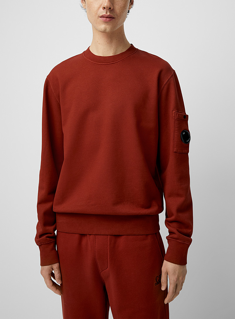 C.P. Company Red Emerized diagonal fleece sweatshirt for men