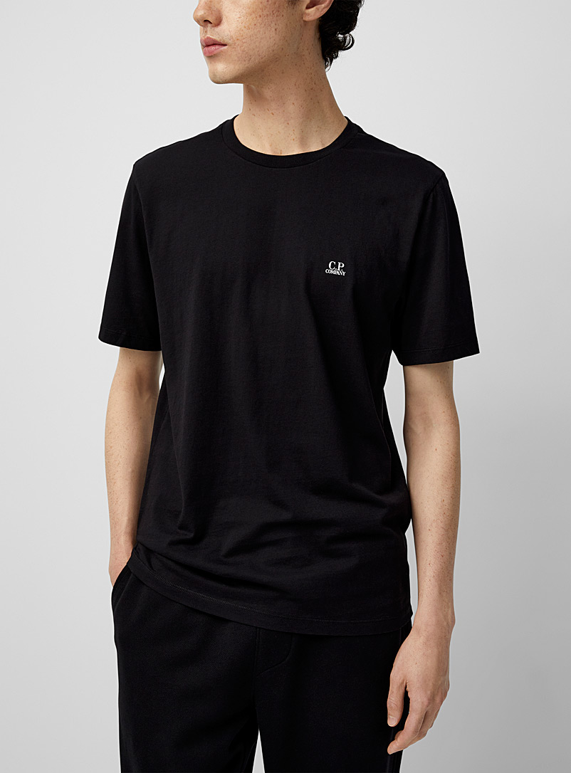 C.P. Company: Le t-shirt jersey 30/1 minilogo accent Noir pour homme