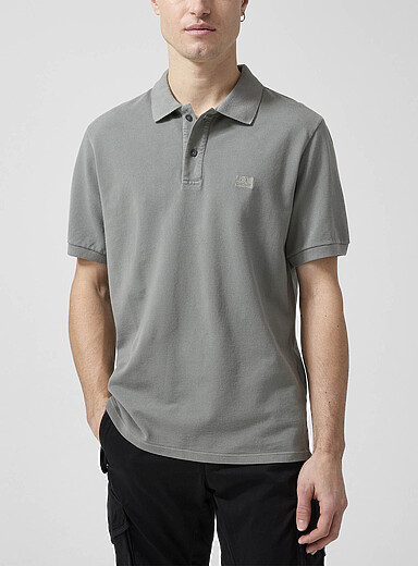 C.P. Company Mossy Green Embroidered emblem polo for men