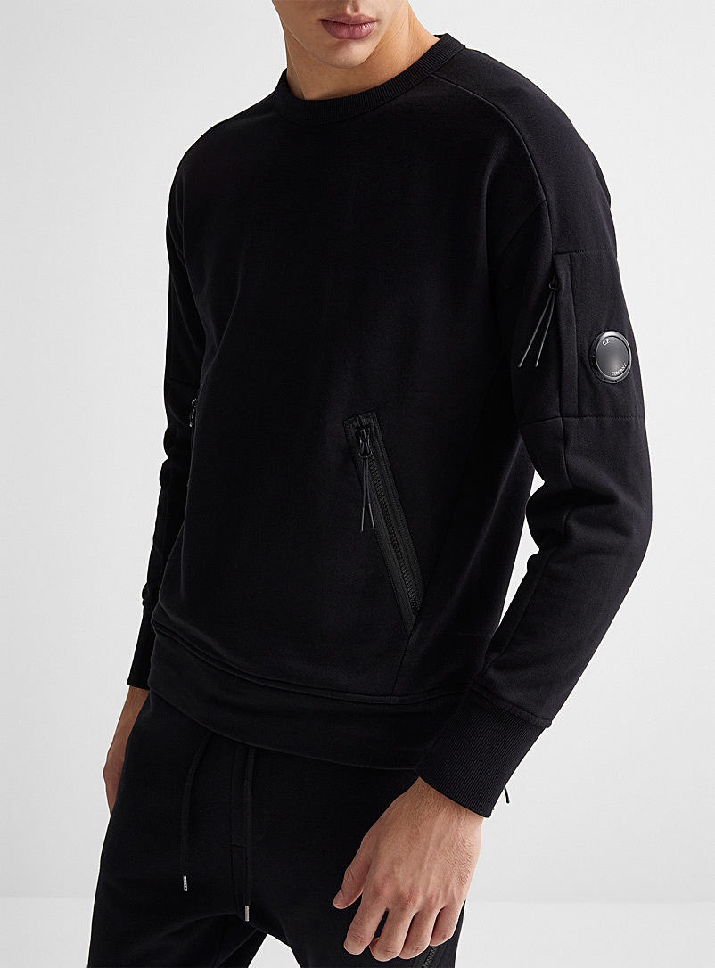 C.P. Company Black Diagonal zippers sweatshirt for men