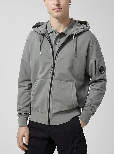 Signature goggles zipped hooded sweatshirt