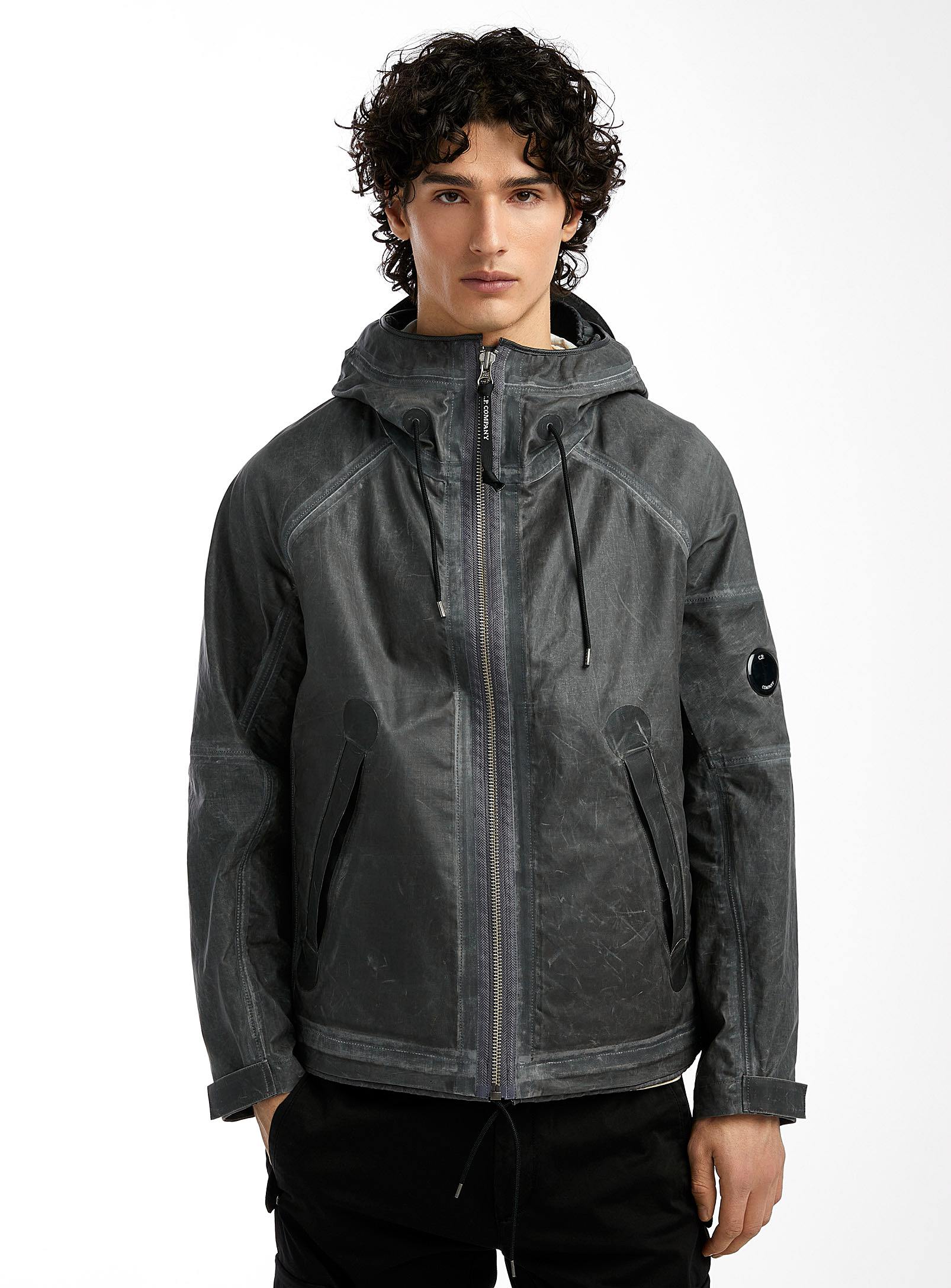 C.p. Company Toob-two Hooded Jacket In Black