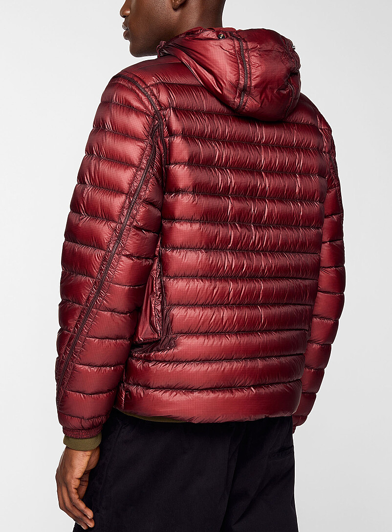 Sewn-in lenses burgundy puffer jacket product image 3