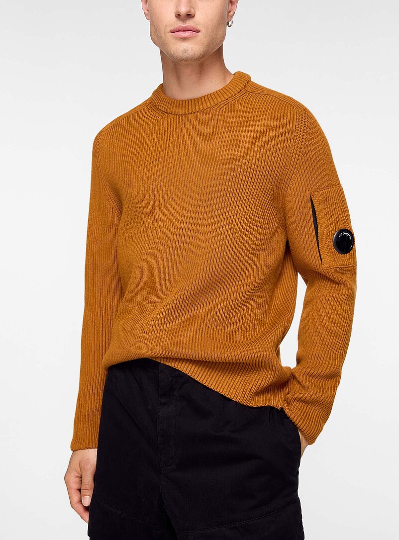 Copper rib-knit sweater product image (primary)