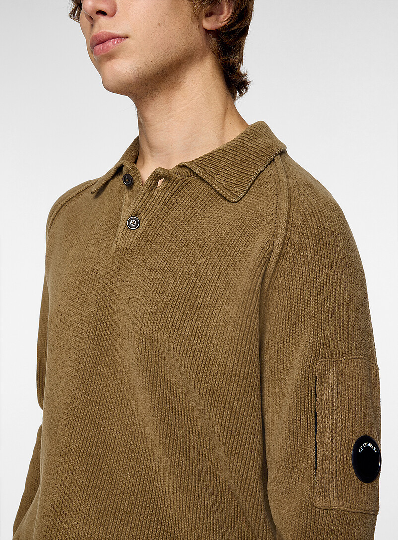 Olive green rib-knit sweater product image 2