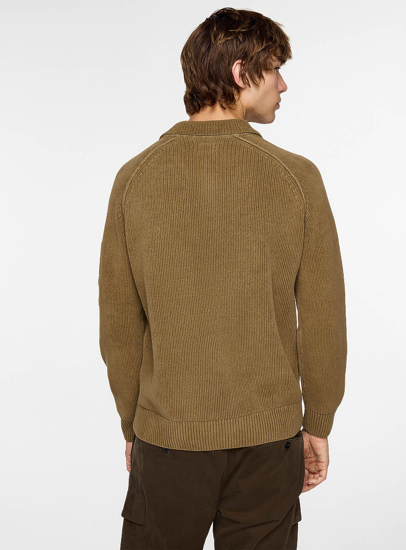 Olive green rib-knit sweater product image 3
