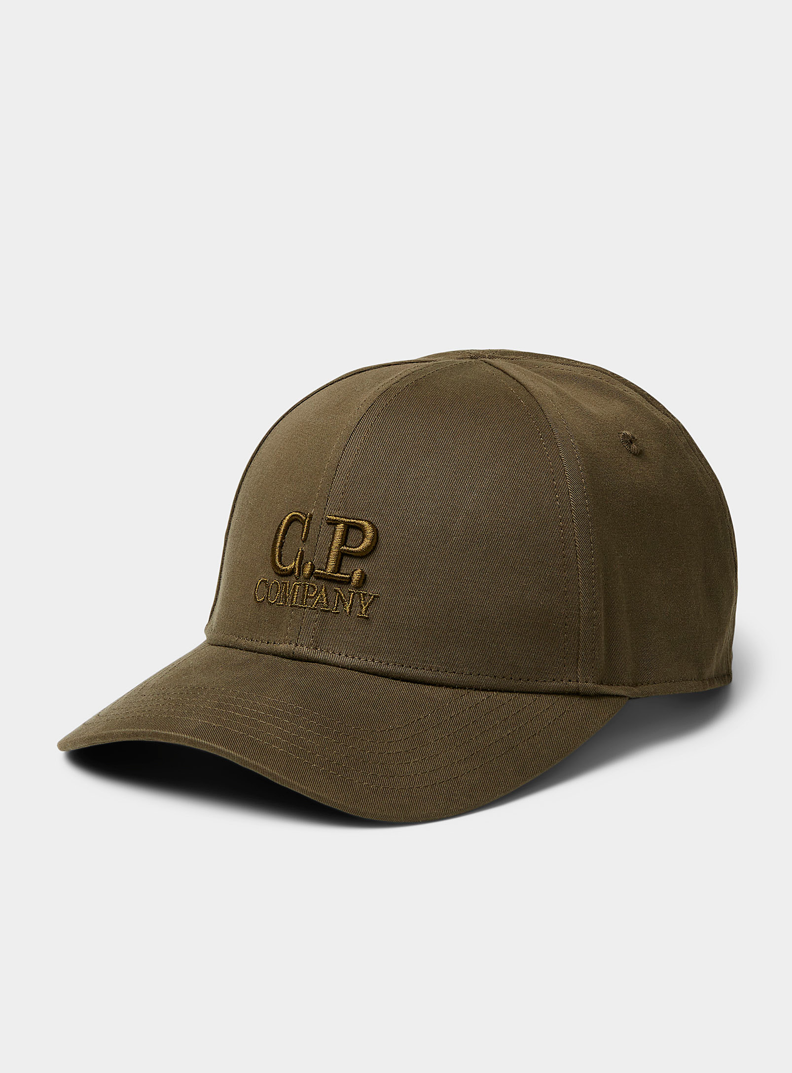 C.p. Company Logo Embroidery Baseball Cap In Mossy Green