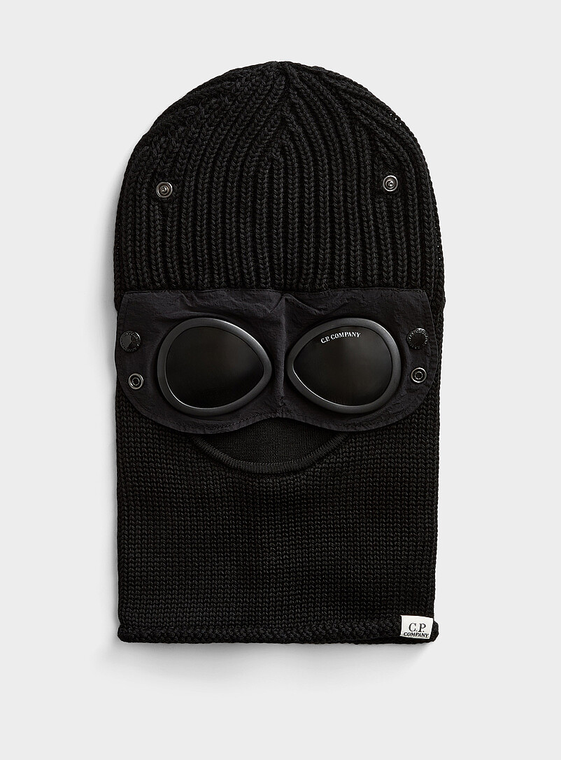 Built-in lenses ribbed wool balaclava product image (primary)