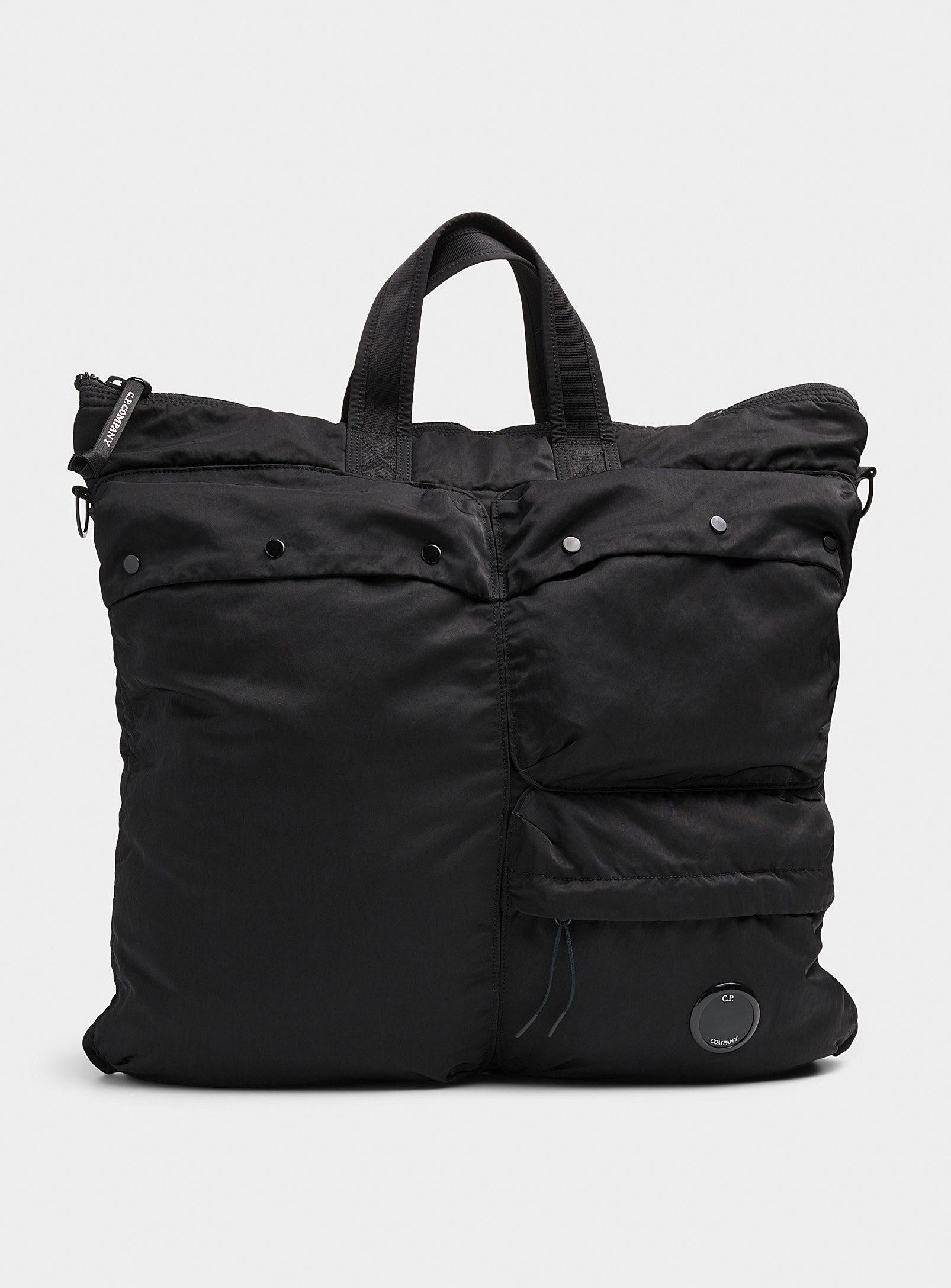 Shop C.p. Company Nylon B Multipocket Tote Bag In Black