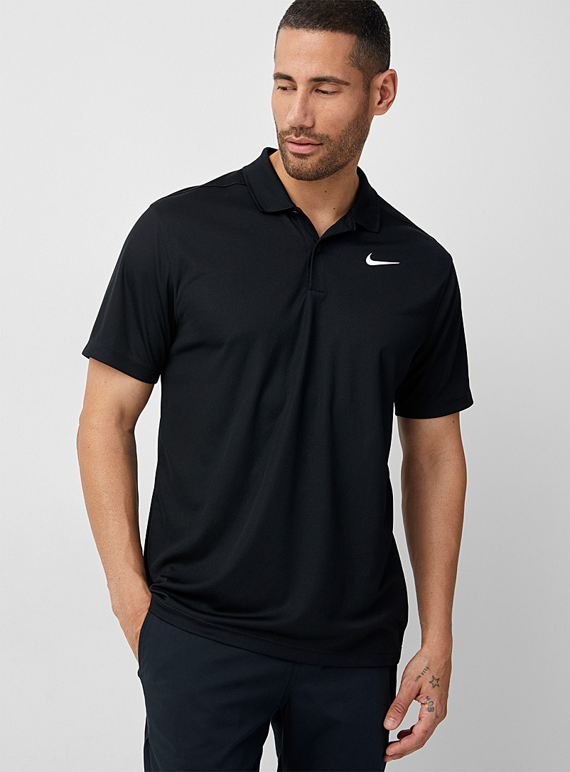 Nike Golf Black Victory solid fine piqué jersey polo for men