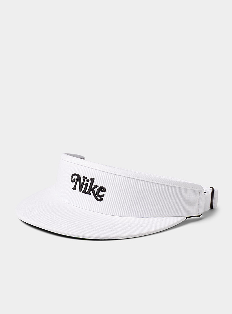 Nike Golf White Retro cursive signature visor for men