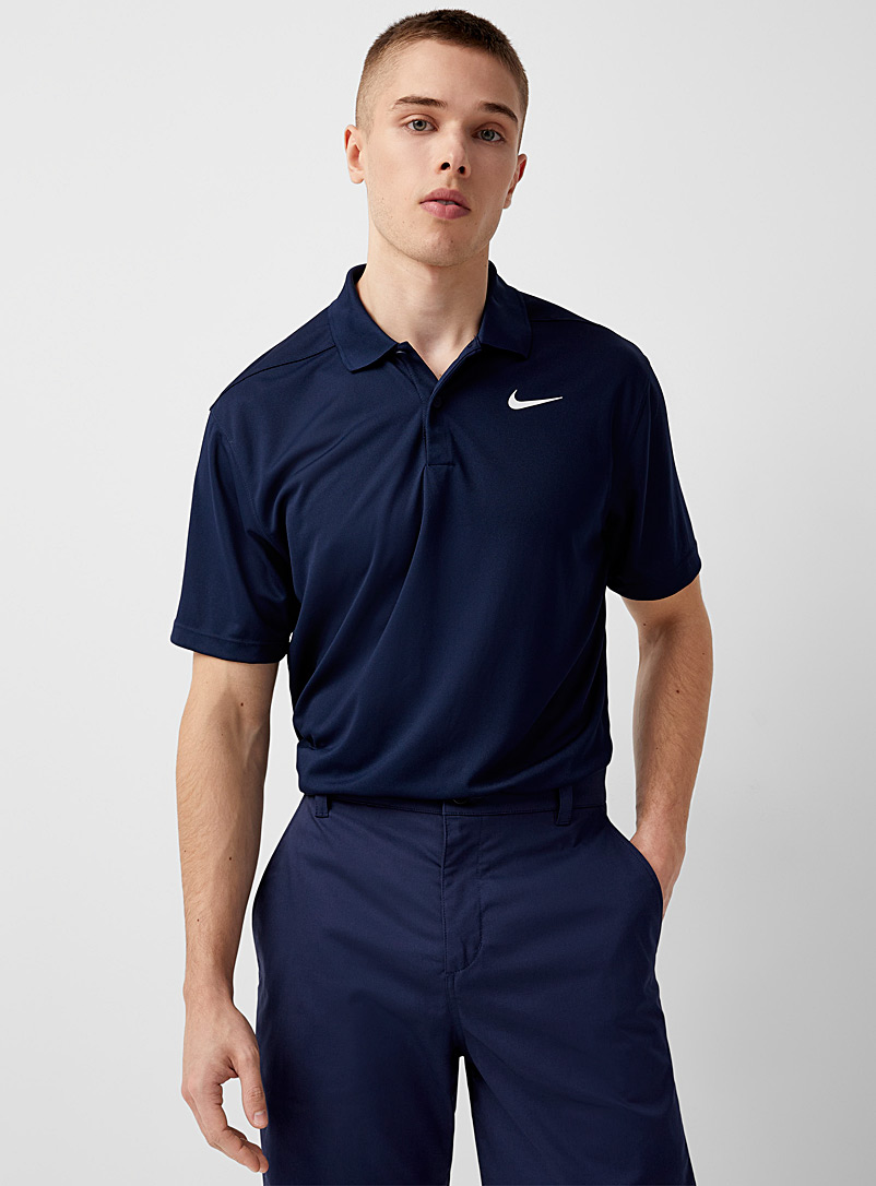 Nike Golf Marine Blue Victory solid fine piqué jersey polo for men