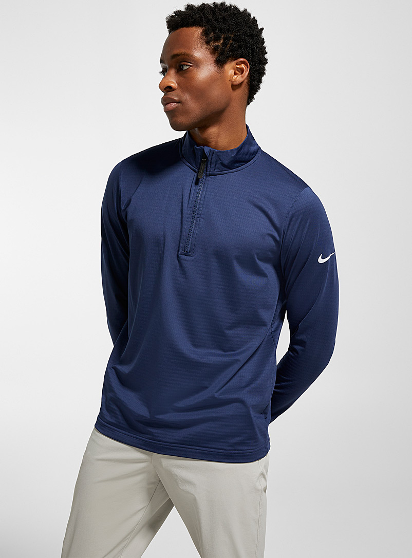 Nike Golf Navy/Midnight Blue Dri-Fit Victory zip-neck top for men