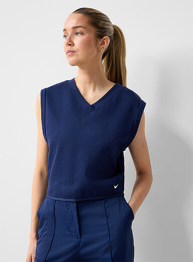 Nike Golf Navy/Midnight Blue Piqu&eacute; jersey V-neck tank for women