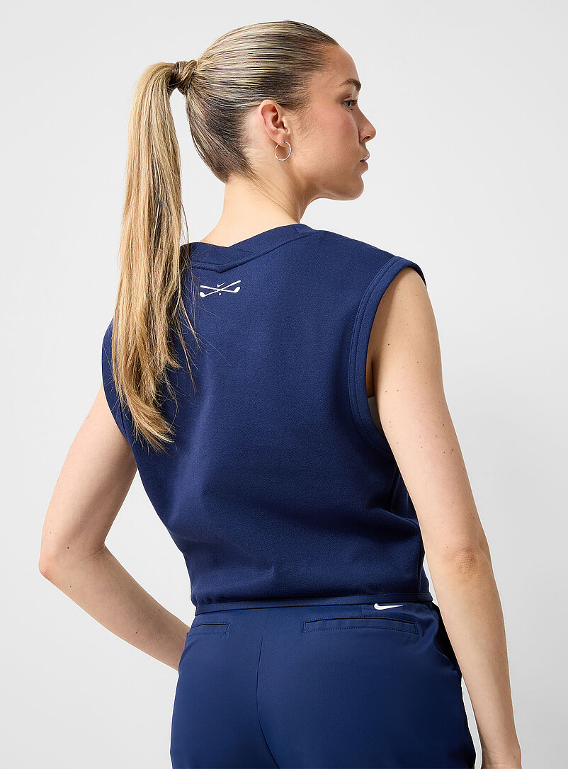 Nike Golf Navy/Midnight Blue Piqu&eacute; jersey V-neck tank for women