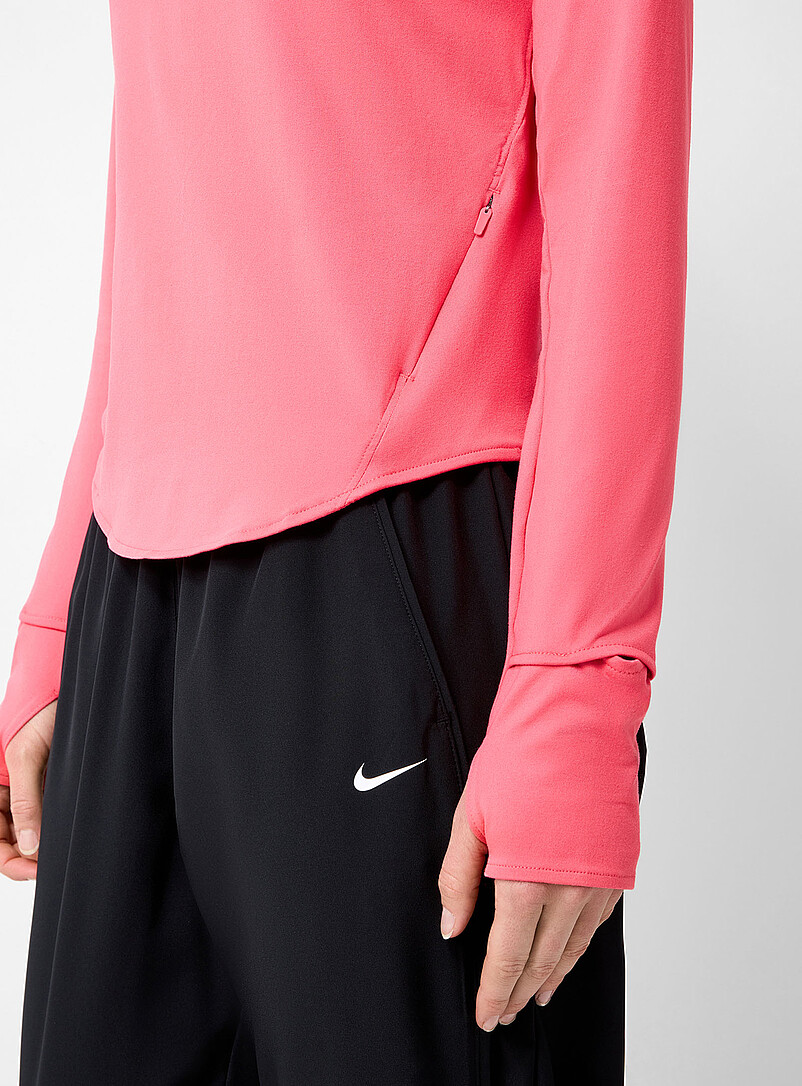 Nike Coral Orange Swift Dri-FIT zip-collar T-shirt for women