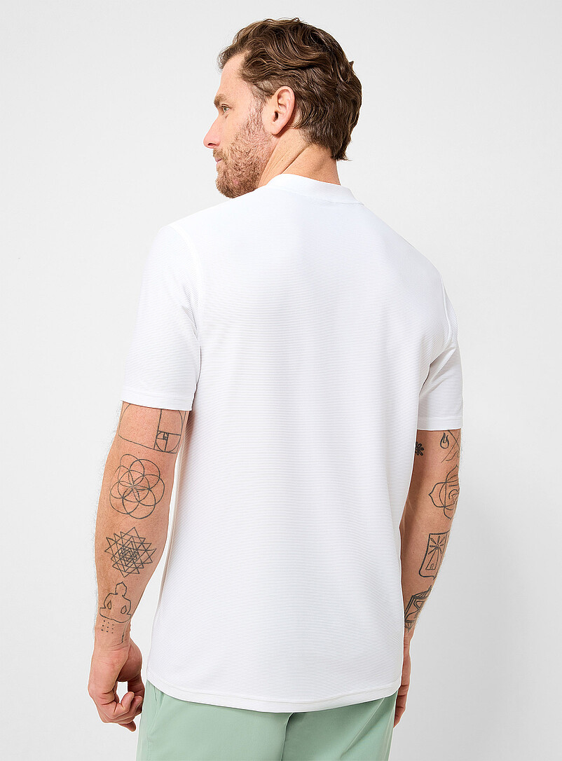 Nike Golf: Le t-shirt de golf c&ocirc;tel&eacute; col bomber Velocity Blanc pour homme
