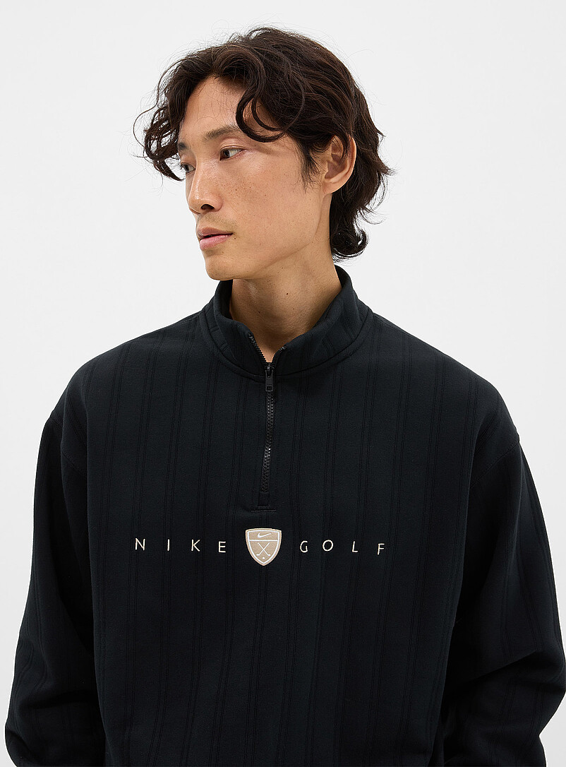 Nike Golf: Le sweat de golf c&ocirc;tel&eacute; logo brod&eacute; Noir pour homme