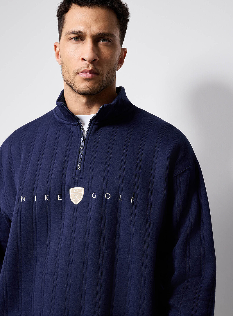 Nike Golf: Le sweat de golf c&ocirc;tel&eacute; logo brod&eacute; Noir pour homme