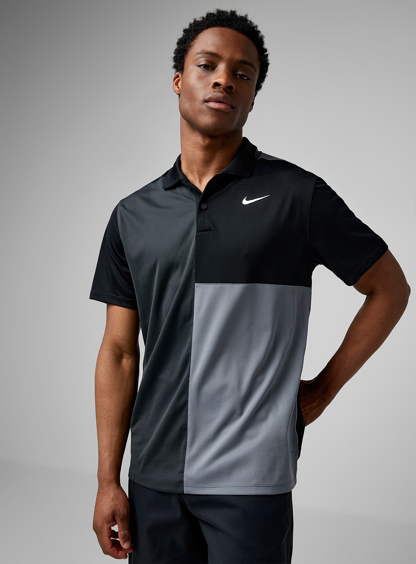 Shop Nike Dark-block Golf Polo In Black