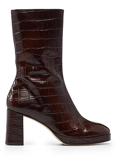 Carlota croc boots | Miista | Shop Women's High Heels Online | Simons